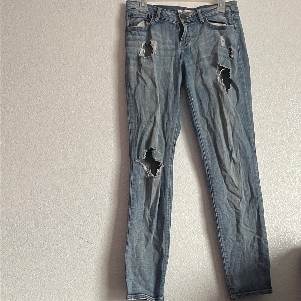 Distressed Light Blue Boyfriend Jeans